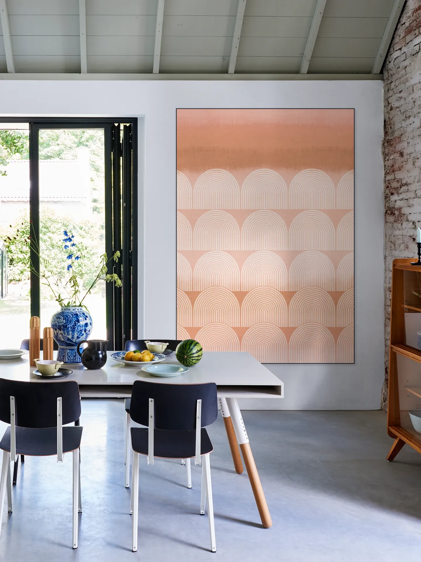 Mid Century Retro Arches Terracotta Sunset