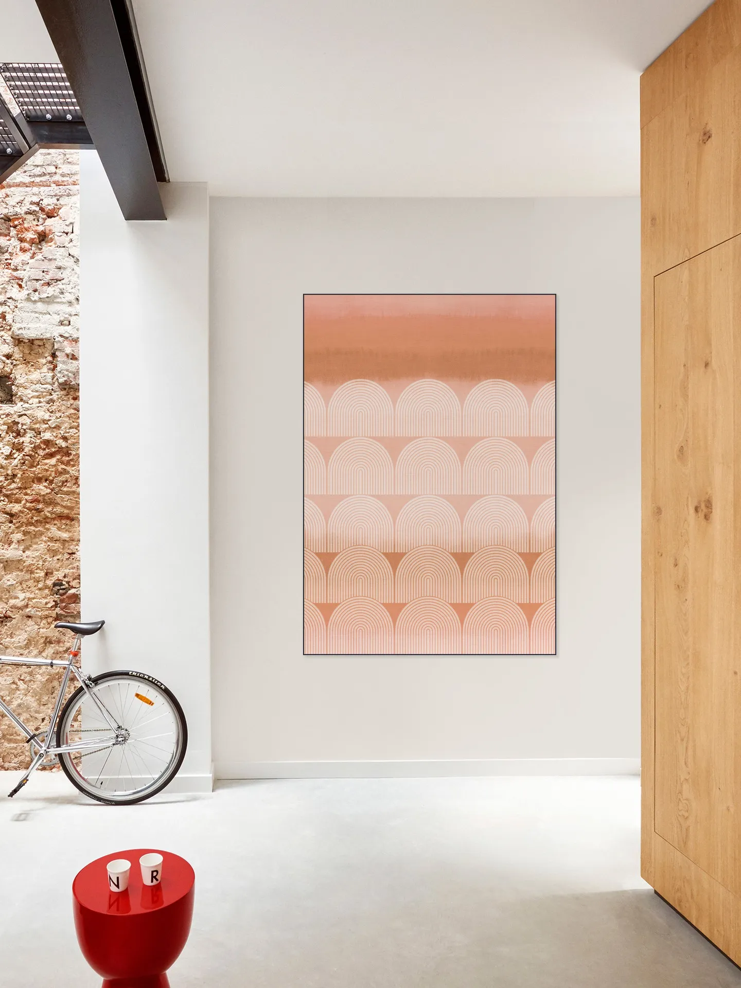 Mid Century Retro Arches Terracotta Sunset