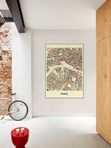 Paris Mosaic City Map