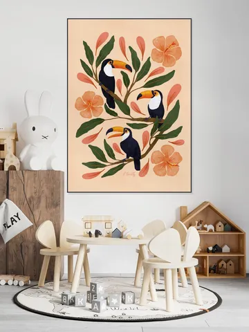Toucans in the Hibiscus