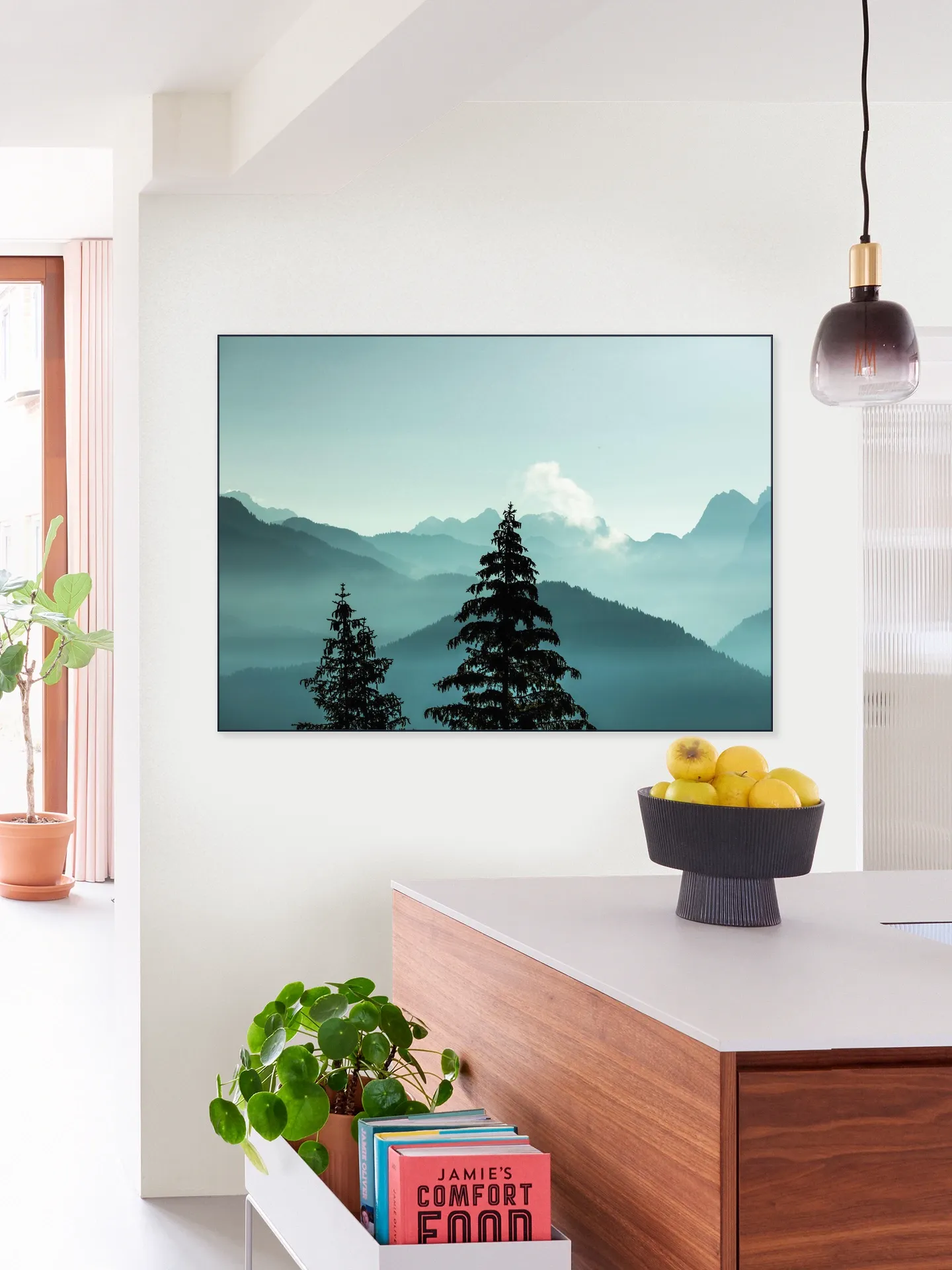 Alpine Forest And Blue Mountain Layers