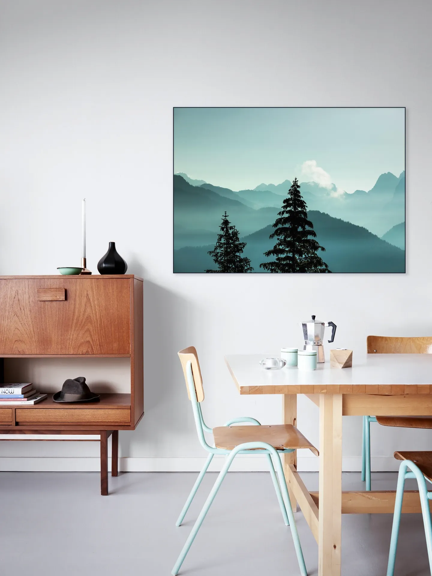 Alpine Forest And Blue Mountain Layers