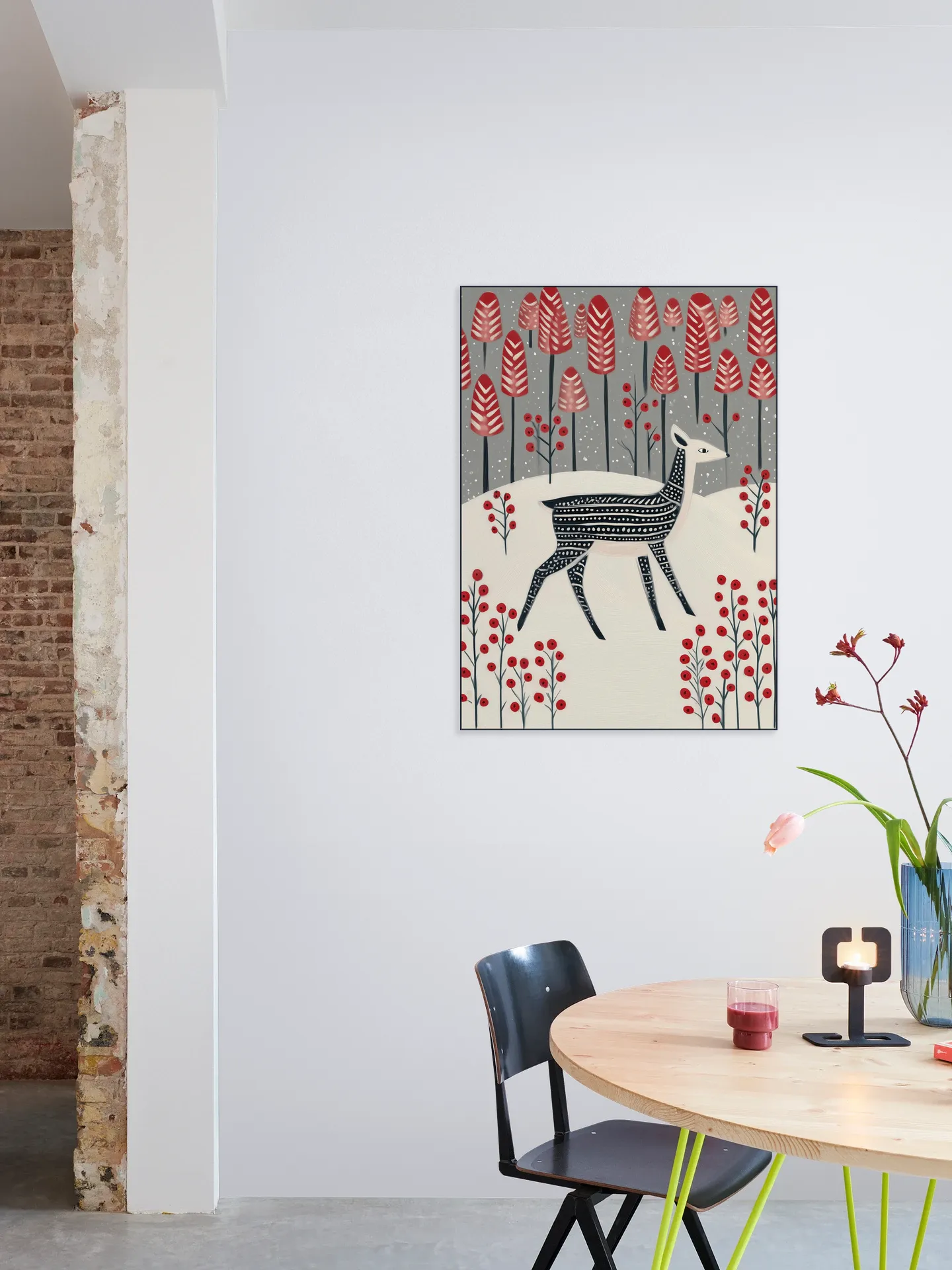 Fawn in a Winter Landscape