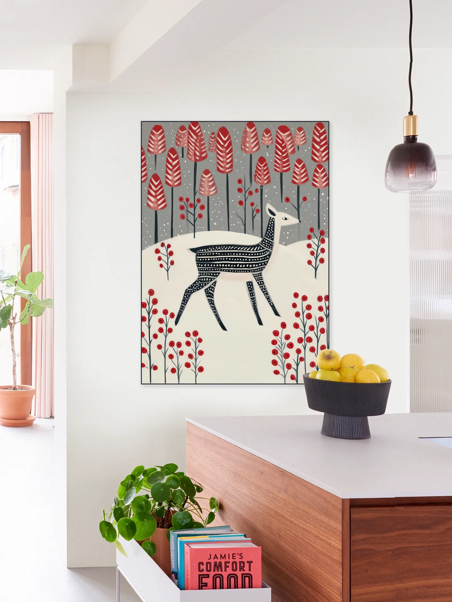 Fawn in a Winter Landscape
