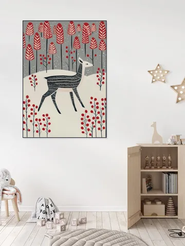 Fawn in a Winter Landscape