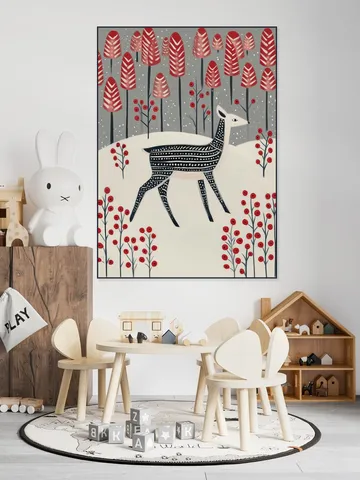 Fawn in a Winter Landscape