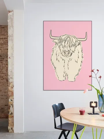 Pink Highland Cow
