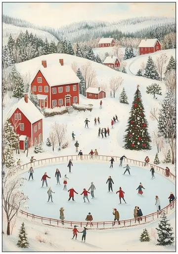 Winter Wonderland Ice Skating Scene