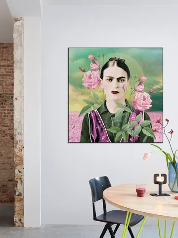 Frida in Fields of Roses