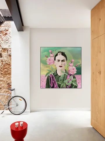 Frida in Fields of Roses