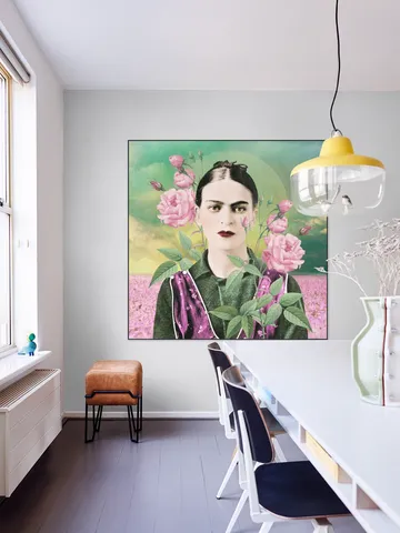 Frida in Fields of Roses