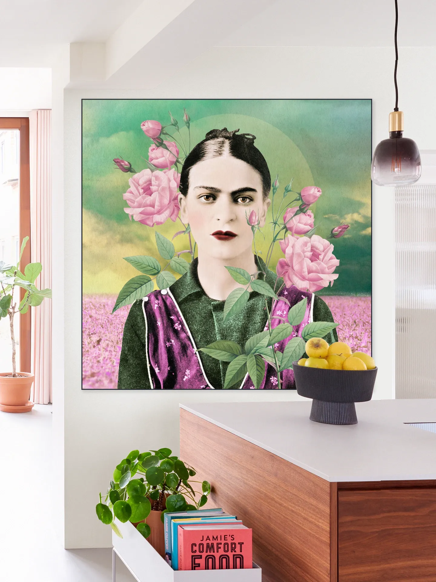 Frida in Fields of Roses