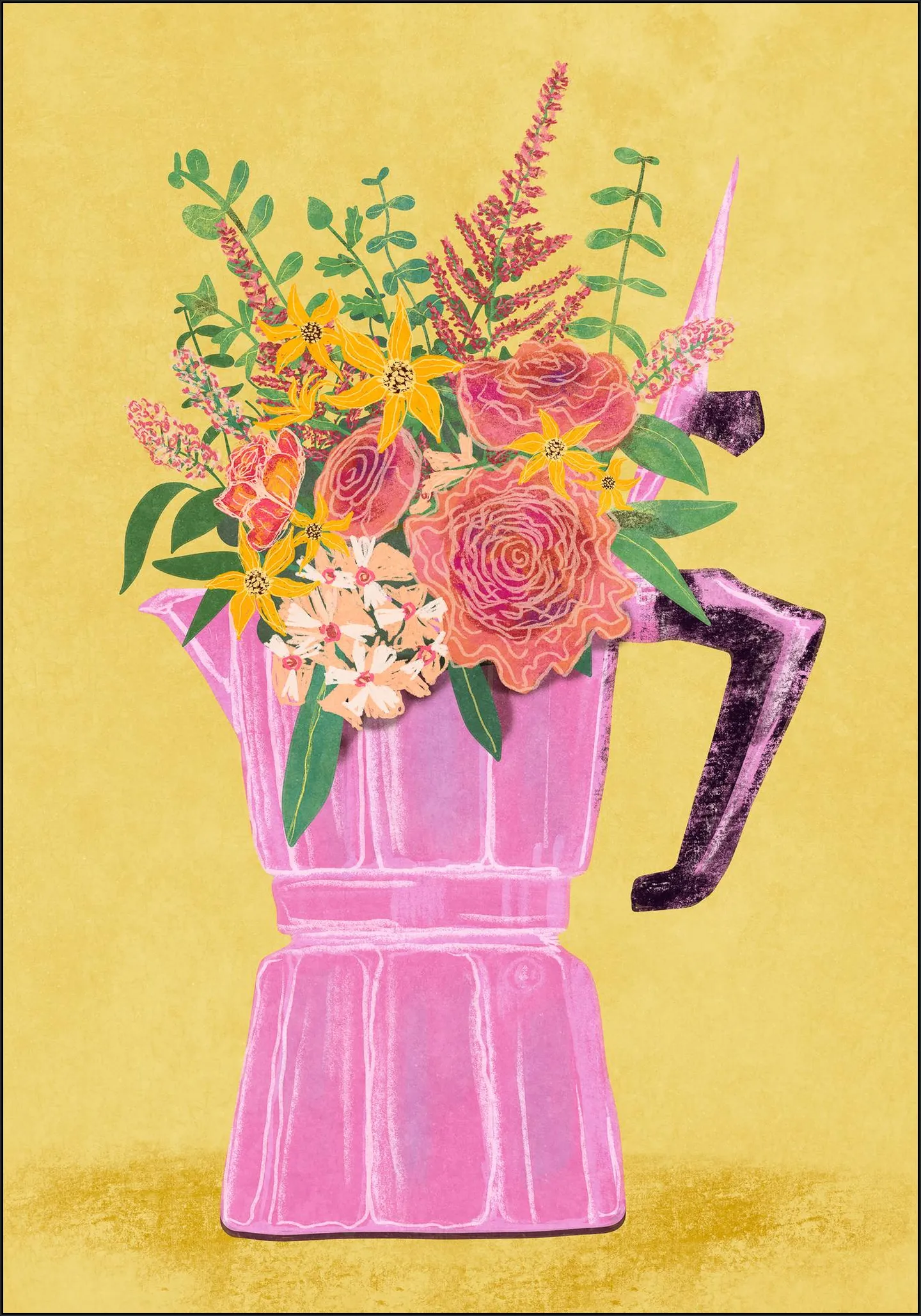  Espresso Maker With Flowers