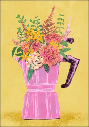  Espresso Maker With Flowers
