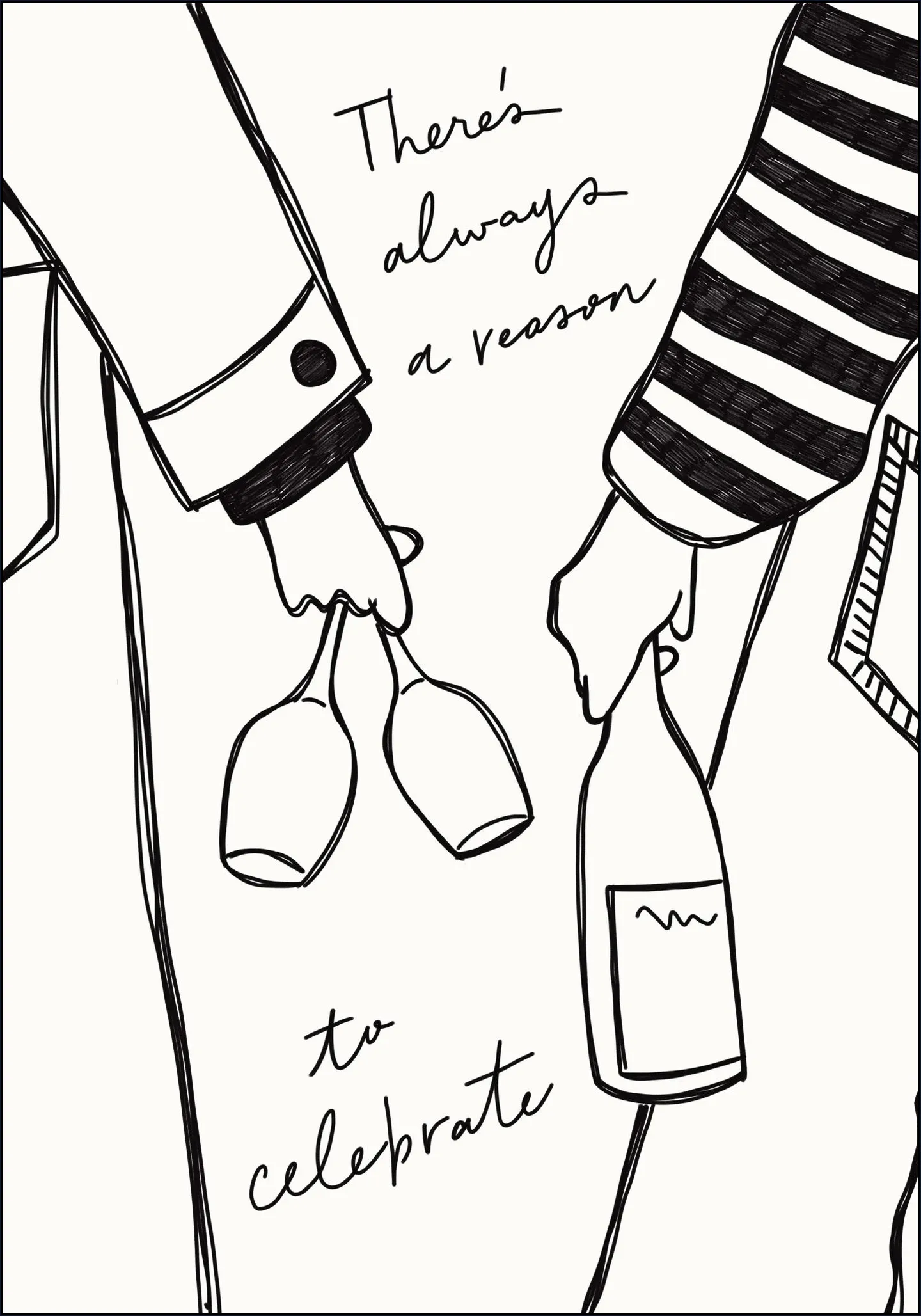 Woman holding wine bottle and wine glass