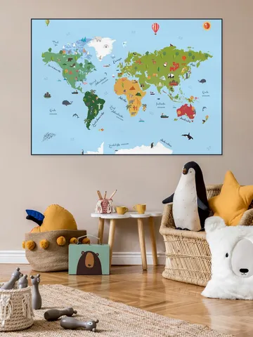 World Map Kids Text