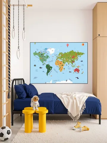 World Map Kids Text