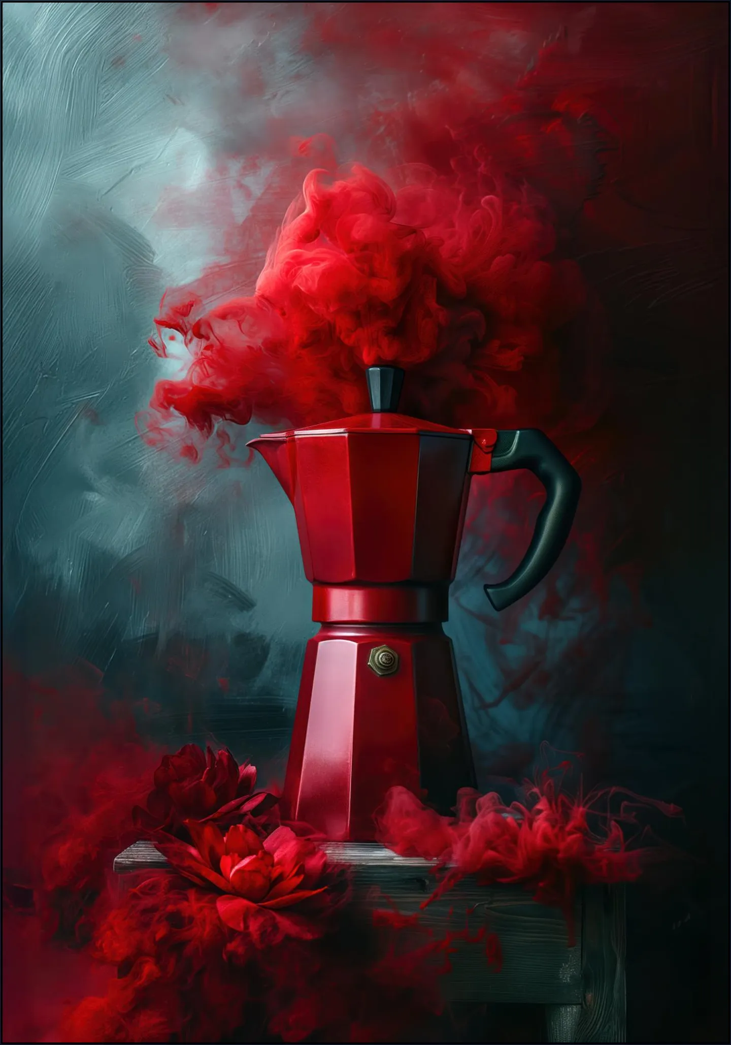 Italian Bialetti Coffee Percolator Red Smoke