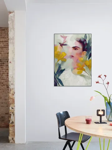 Frida Hummingbird Floral Portrait
