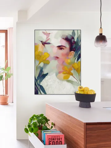 Frida Hummingbird Floral Portrait
