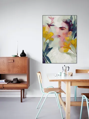 Frida Hummingbird Floral Portrait