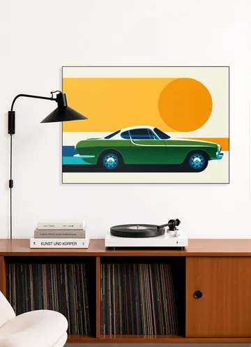 Green Vintage Sports Car Side