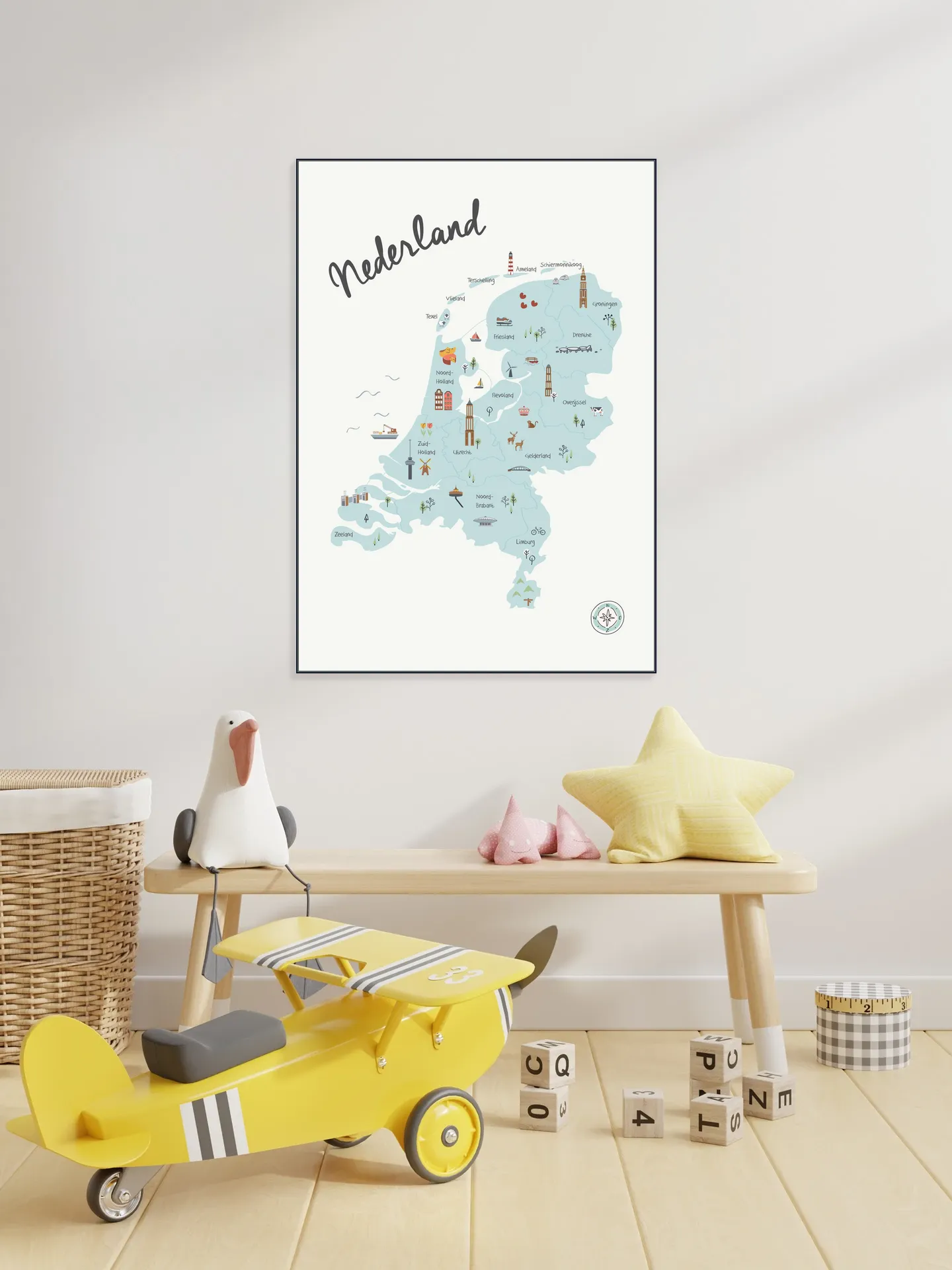 The Netherlands Kids Map blue
