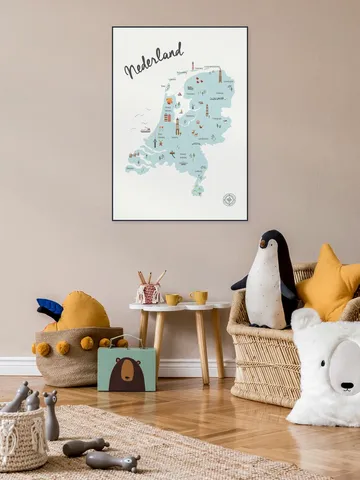 The Netherlands Kids Map blue
