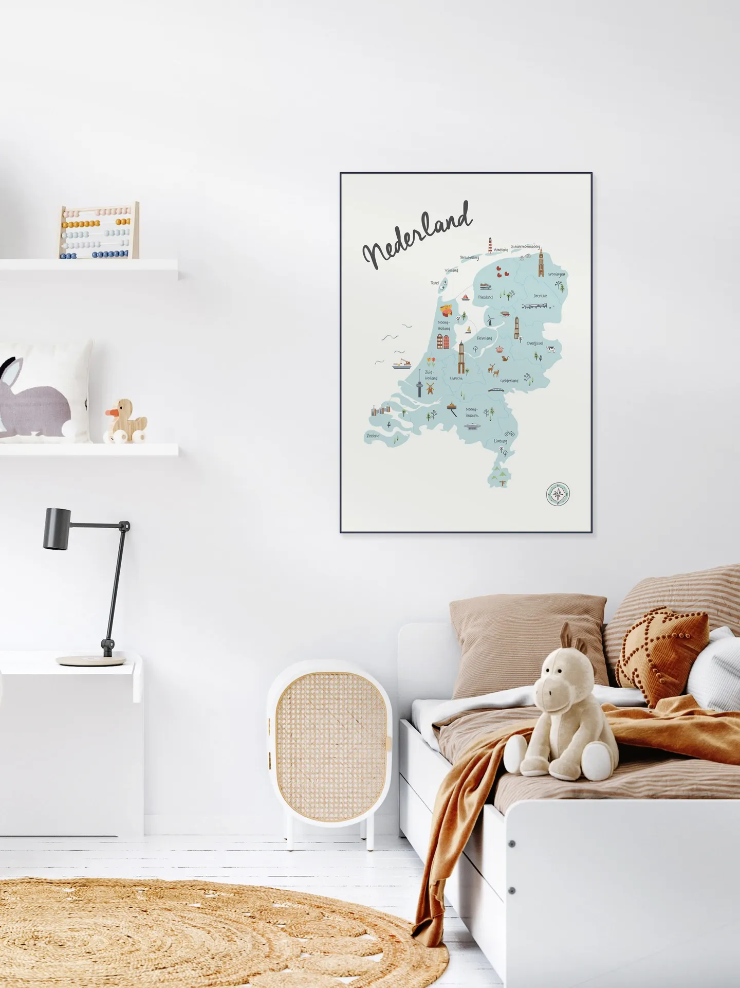 The Netherlands Kids Map blue