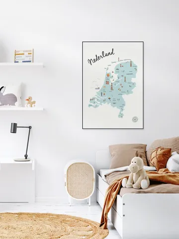 The Netherlands Kids Map blue