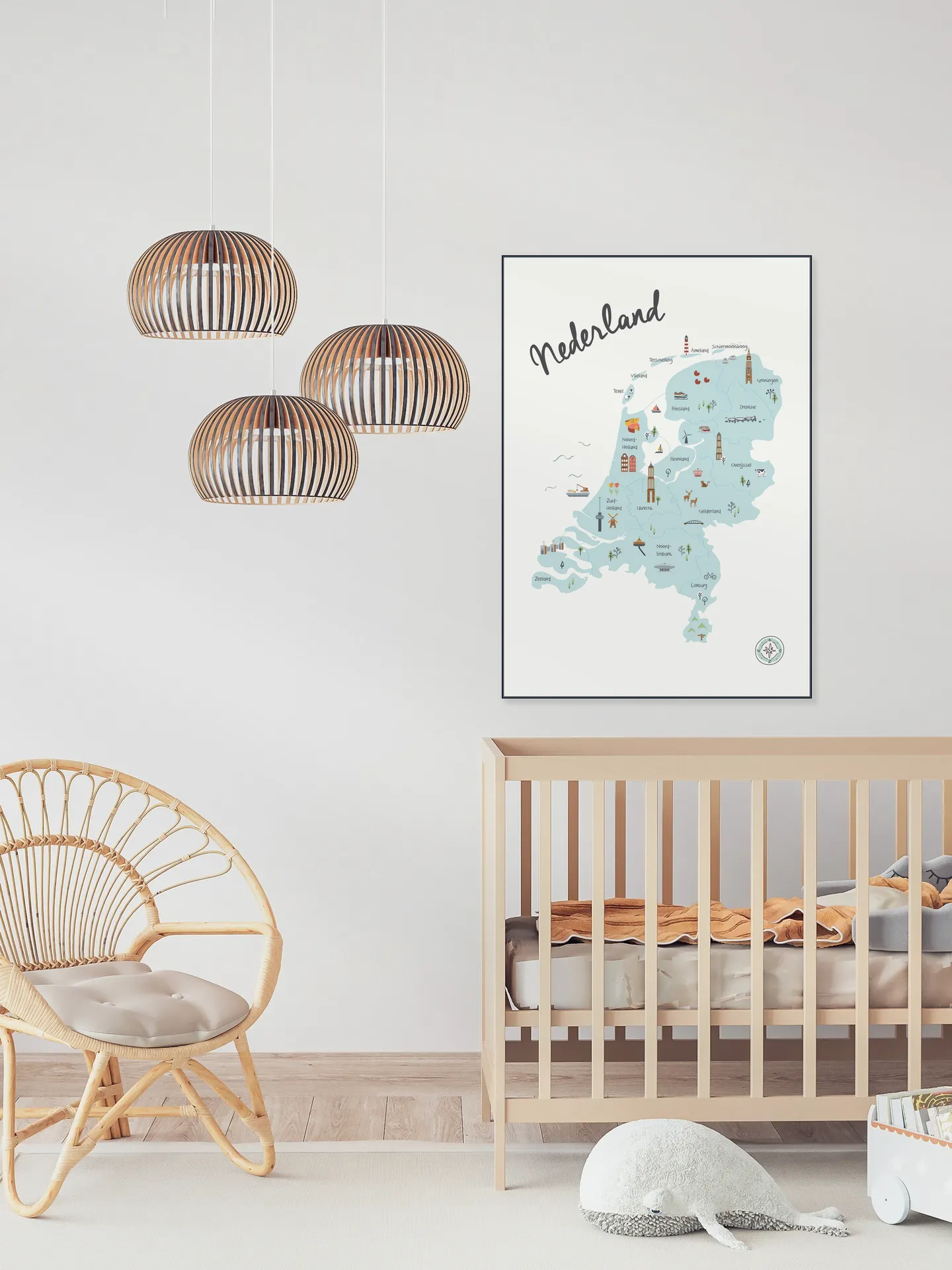 The Netherlands Kids Map blue