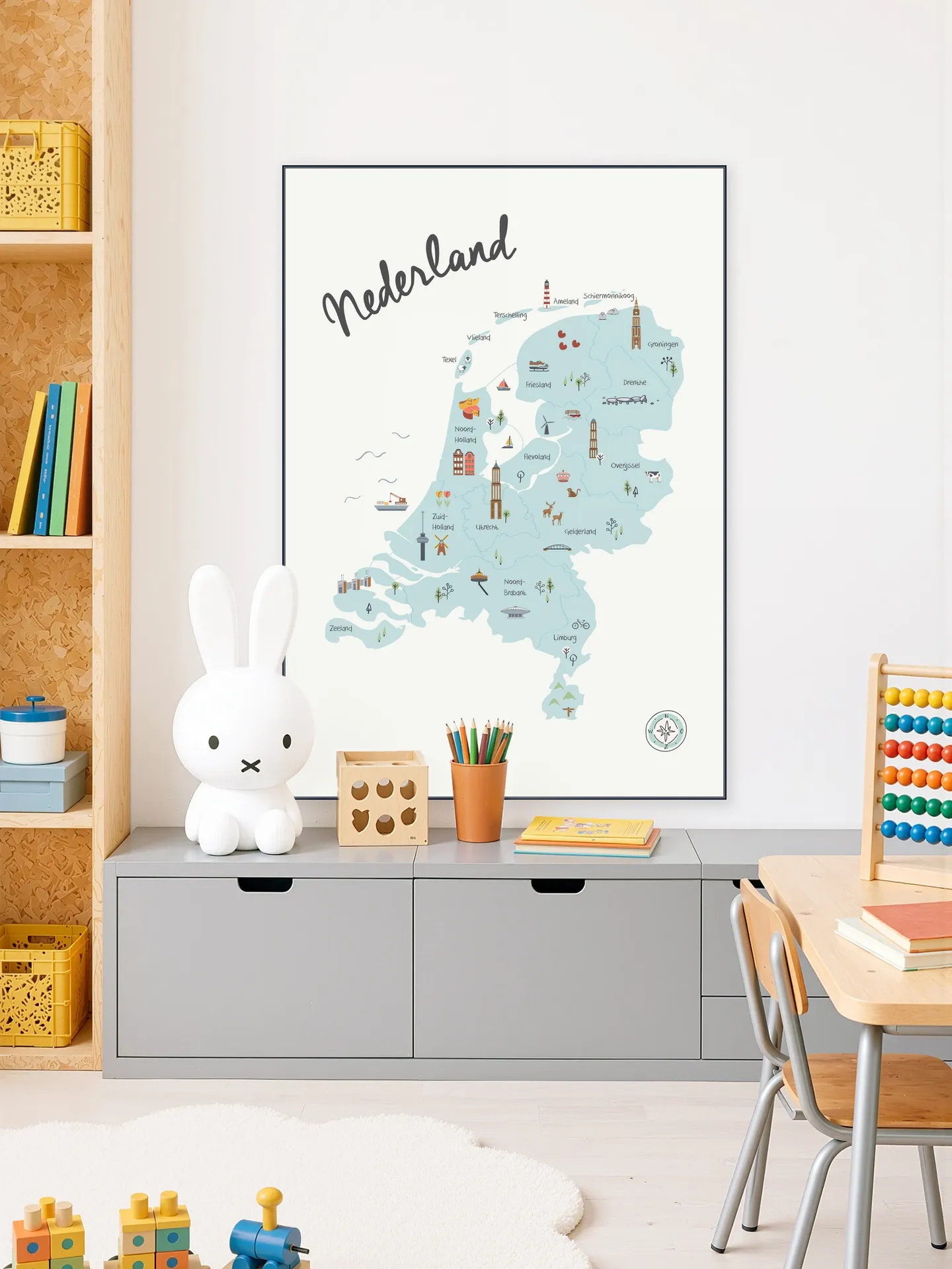 The Netherlands Kids Map blue