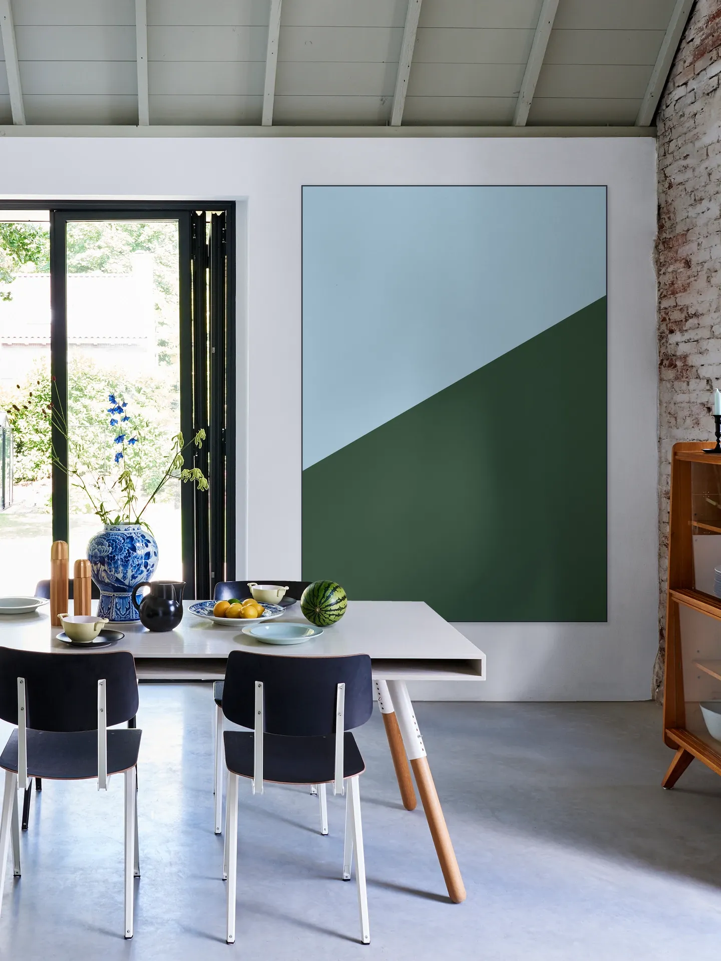 Color blocking - Blue Green