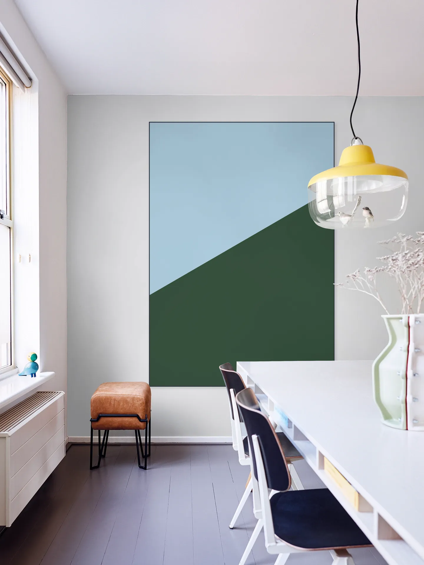 Color blocking - Blue Green