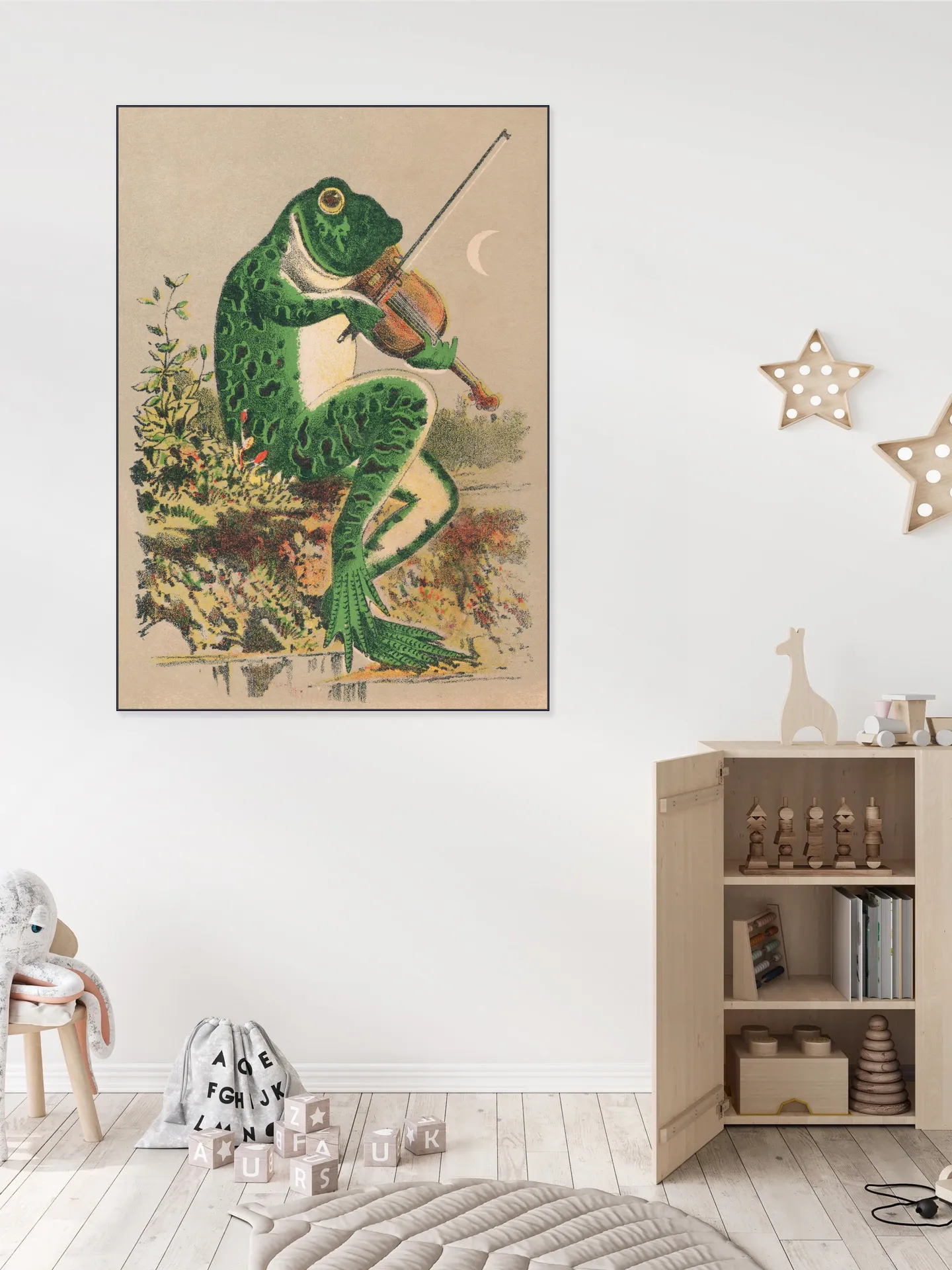 Frog playing violin