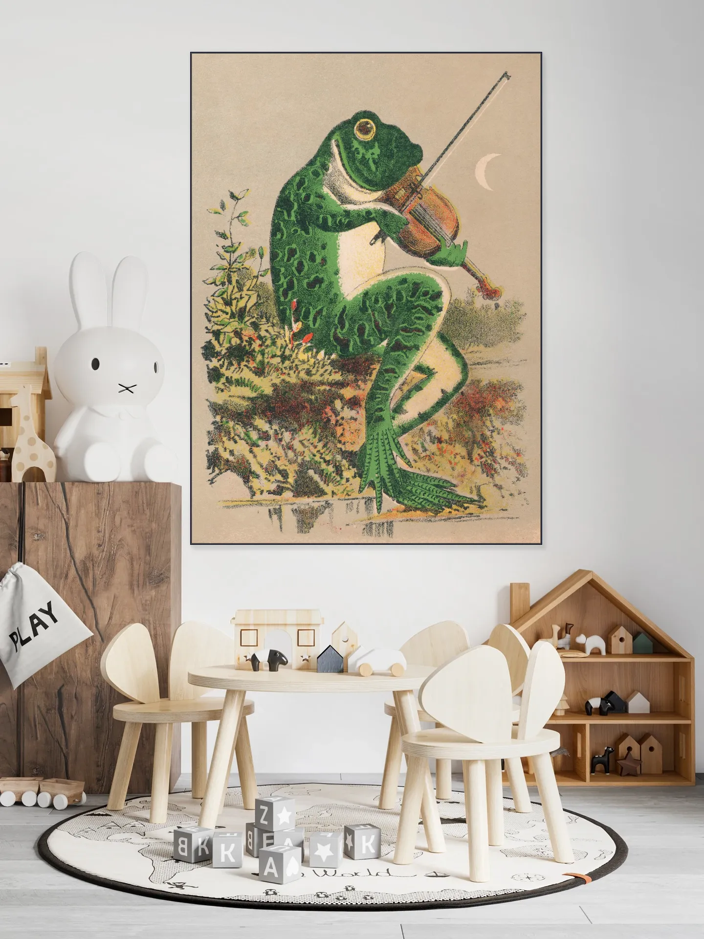 Frog playing violin