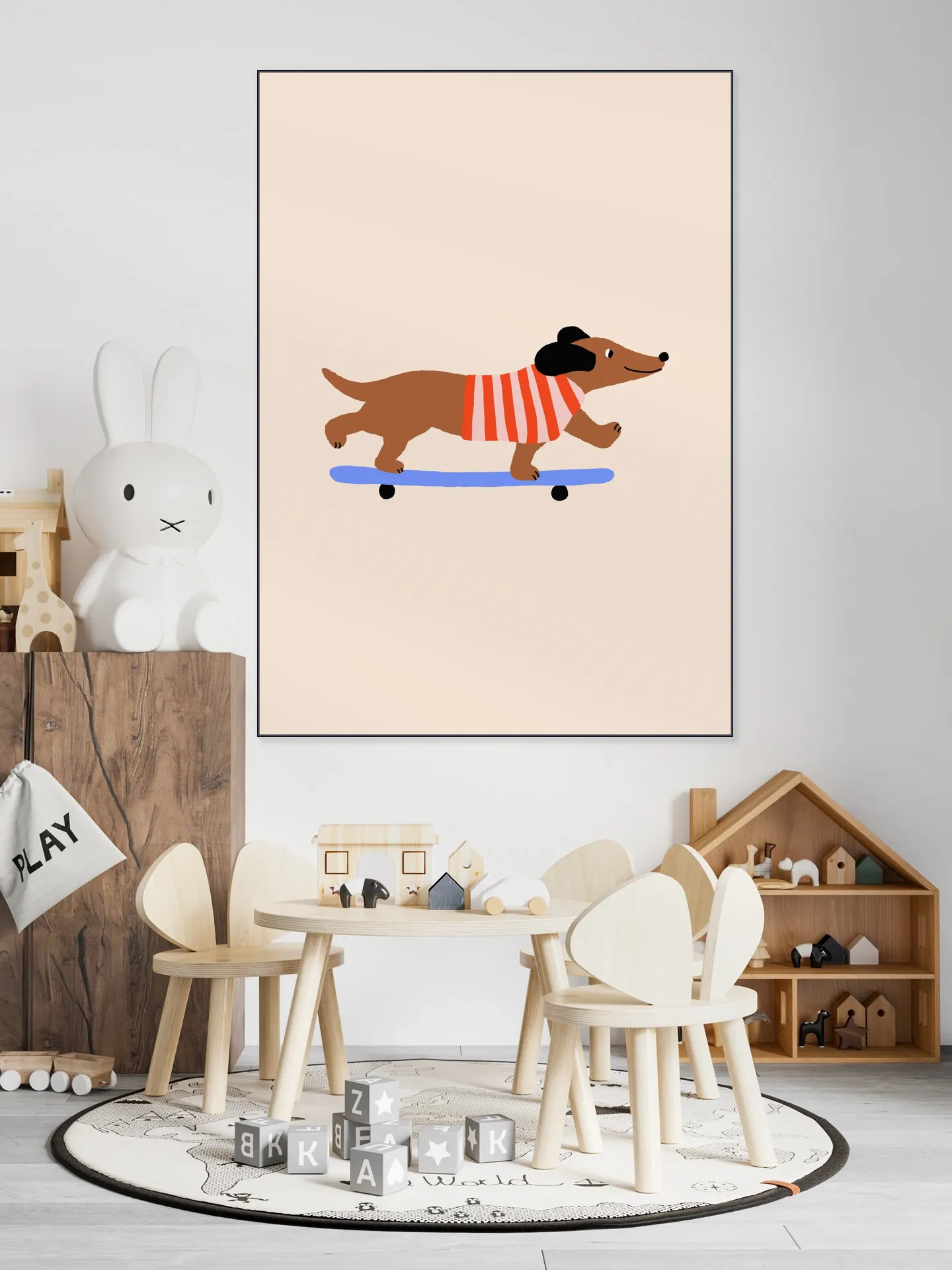 Dachshund on Skateboard