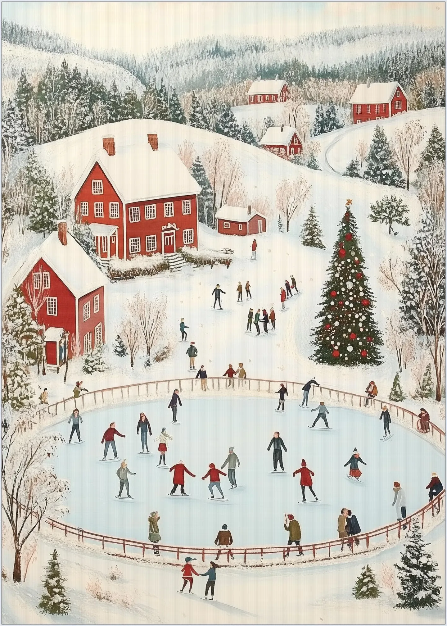 Winter Wonderland Ice Skating Scene