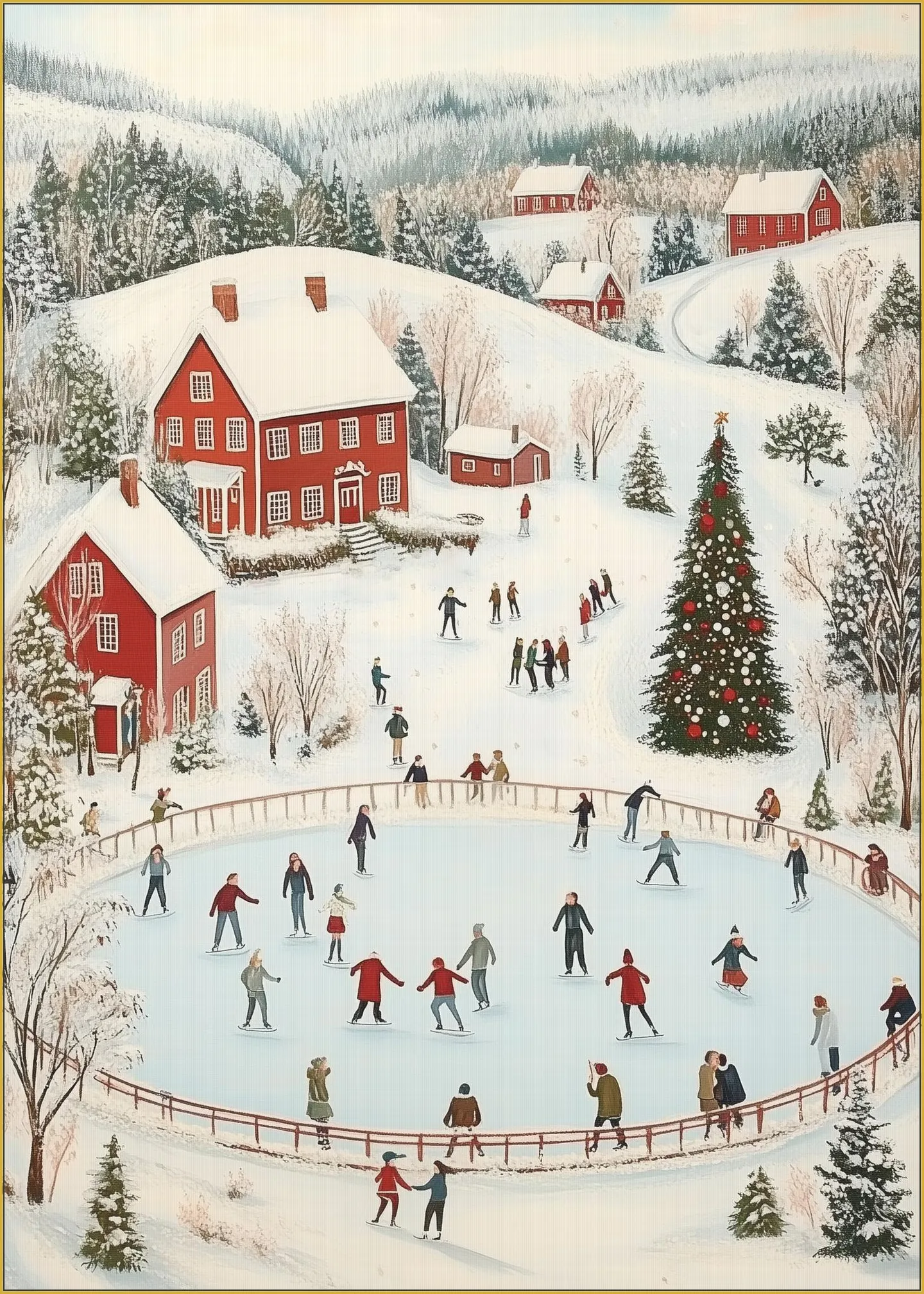 Winter Wonderland Ice Skating Scene