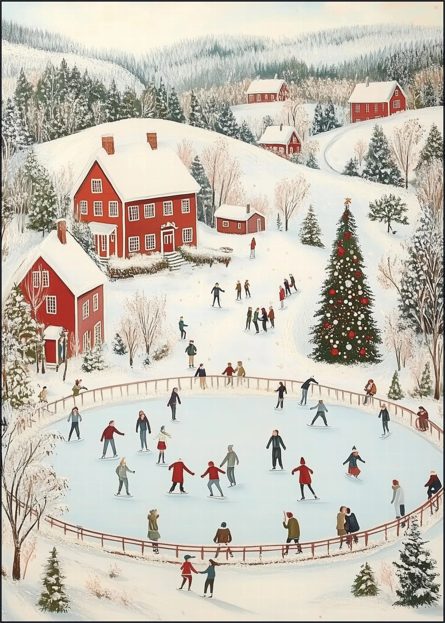 Winter Wonderland Ice Skating Scene