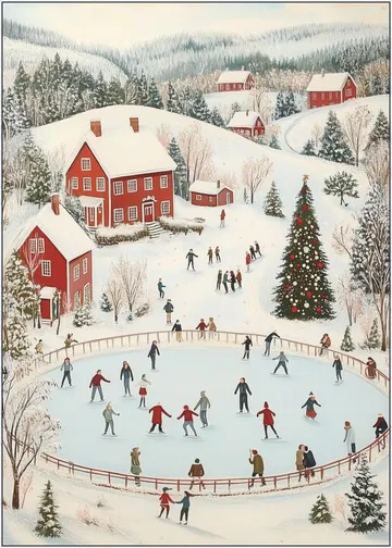 Winter Wonderland Ice Skating Scene