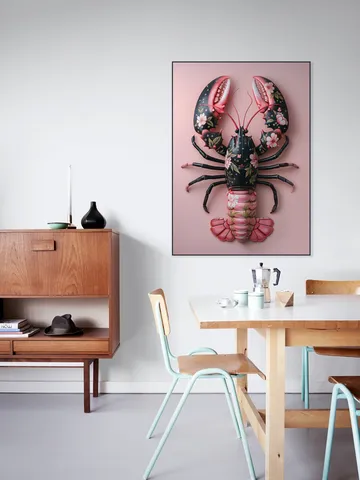 Pink Black Flower Lobster