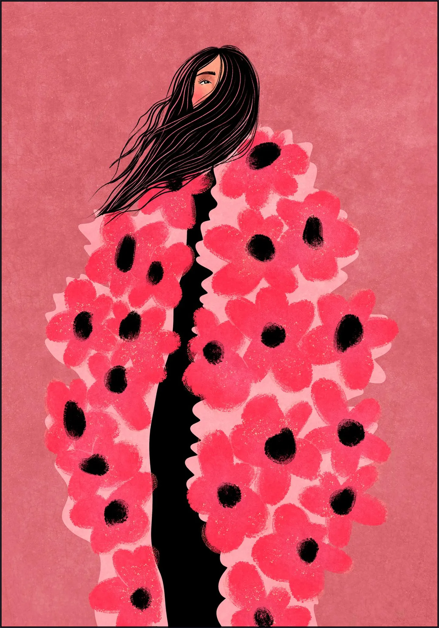 Woman Covered In Flowers
