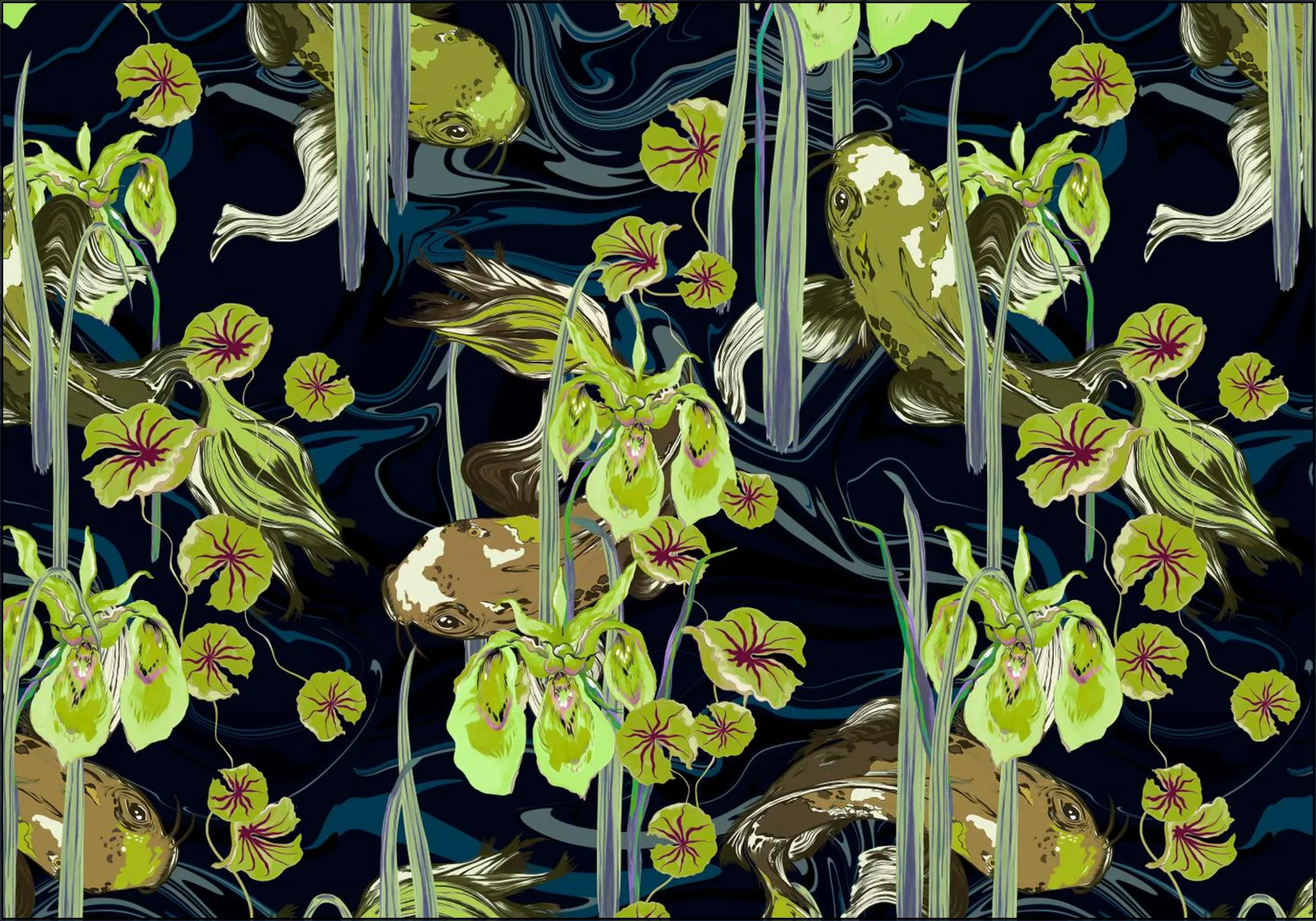 Koi Pond Moss Green