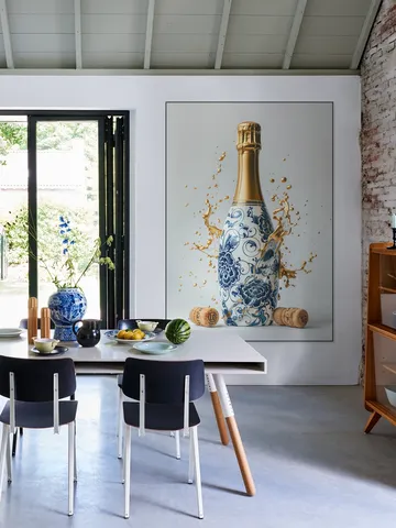 Delft Blue Champagne Bottle