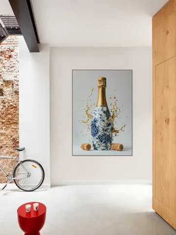 Delft Blue Champagne Bottle