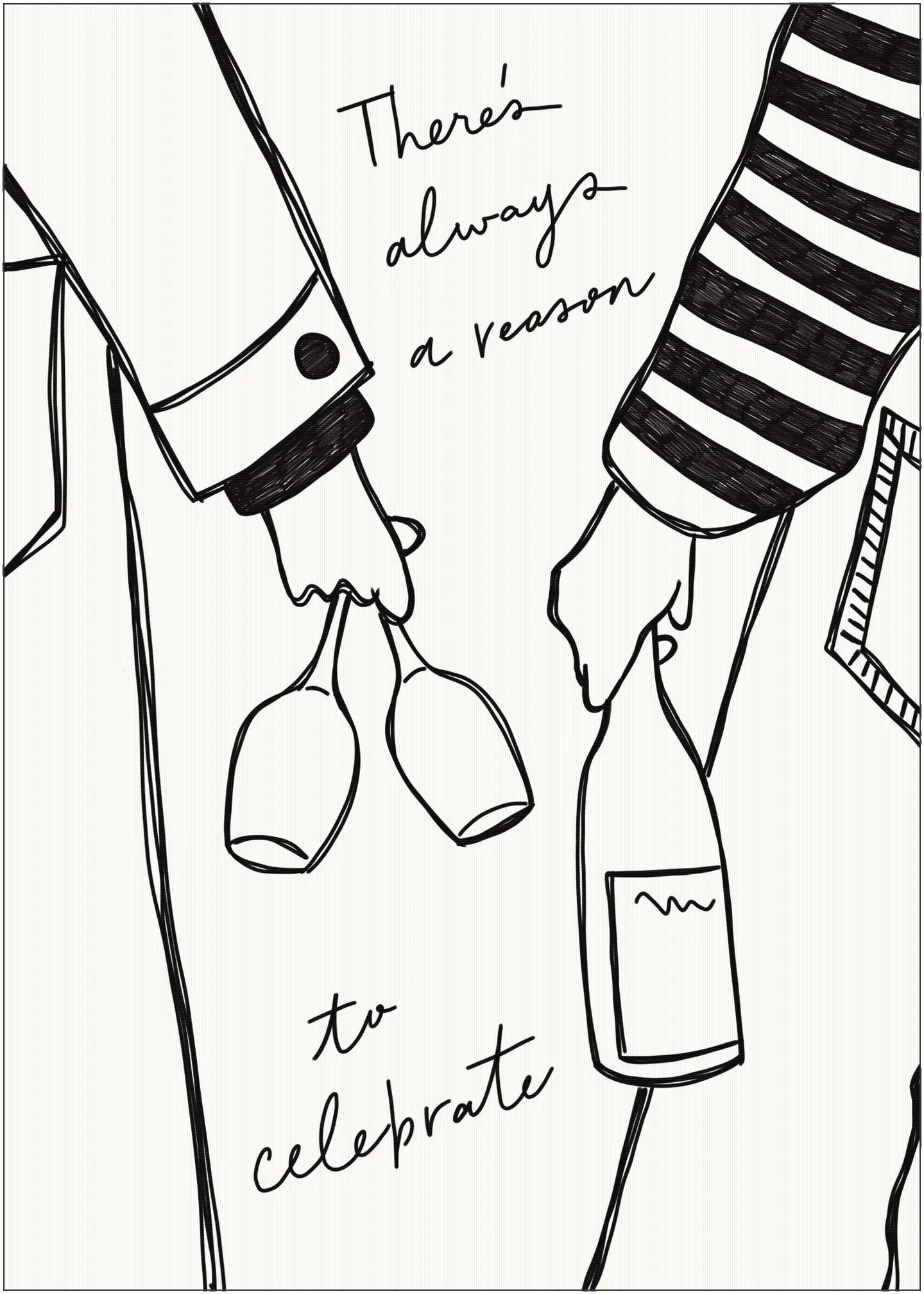 Woman holding wine bottle and wine glass