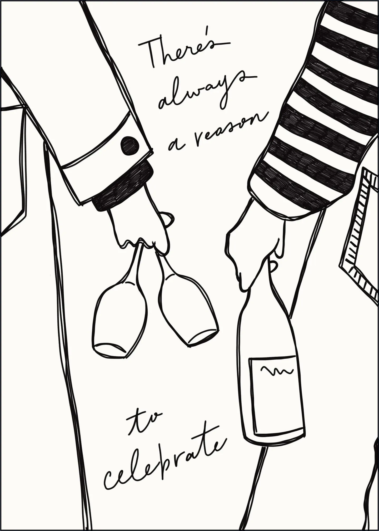 Woman holding wine bottle and wine glass
