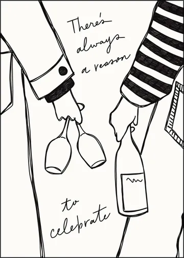 Woman holding wine bottle and wine glass