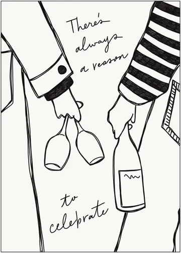 Woman holding wine bottle and wine glass